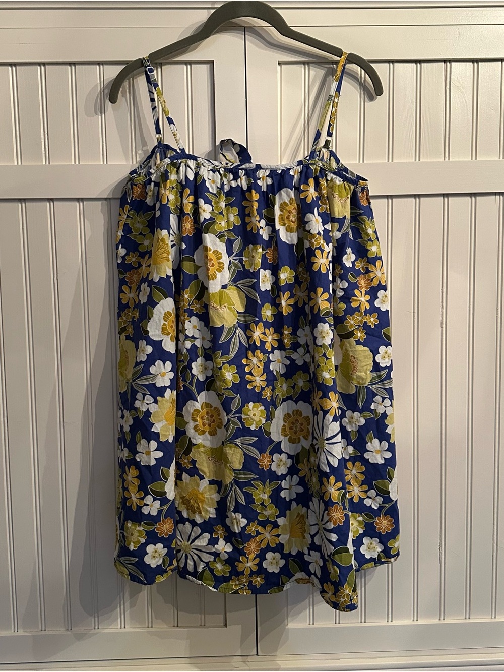 SHEIN Navy Floral Print Sleeveless Flowy Mini Babydoll Dress Size XS or 2